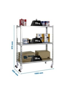 Estantería SIMONRACK Maderclick mobile superplus 3/300 900 galva/ma