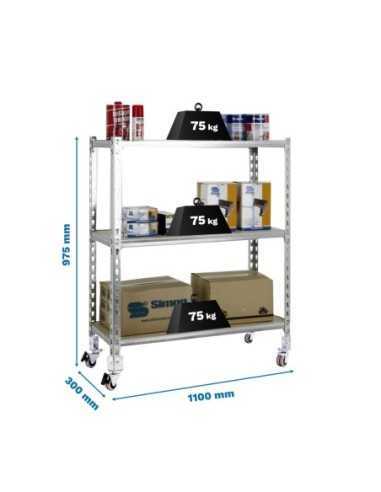 Estantería SIMONRACK Maderclick mobile superplus 3/300 900 galva/ma
