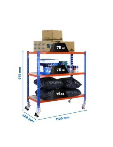 Estantería SIMONRACK Maderclick mobile superplus 3/400 900 az/na/ma