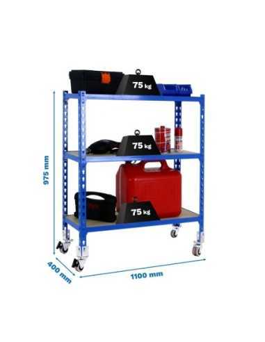 Estantería SIMONRACK Maderclick mobile superplus 3/400 900 azul/mad