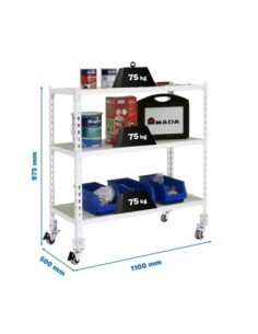 Estantería SIMONRACK Maderclick mobile superplus 3/500 900 bco/mad