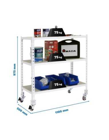 Estantería SIMONRACK Maderclick mobile superplus 3/500 900 bco/mad