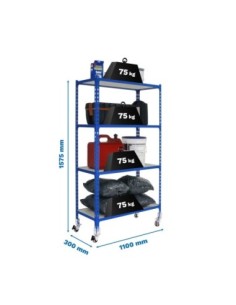 Estantería SIMONRACK Maderclick mobile superplus 4/300 1500 azul/ma