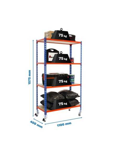 Estantería SIMONRACK Maderclick mobile superplus 4/400 1500 az/na/m