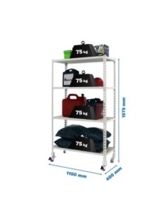 Estantería SIMONRACK Maderclick mobile superplus 4/400 1500 bco/mad