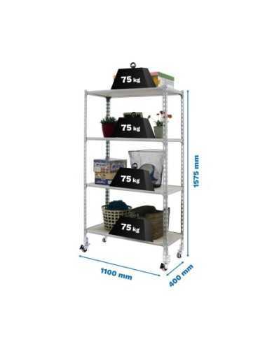 Estantería SIMONRACK Maderclick mobile superplus 4/400 1500 galv/ma