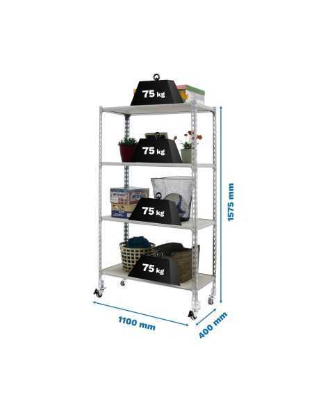 Estantería SIMONRACK Maderclick mobile superplus 4/400 1500 galv/ma