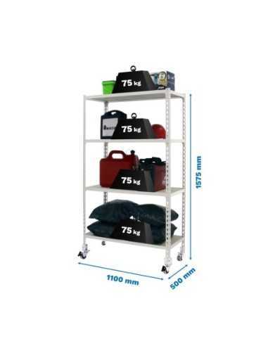 Estantería SIMONRACK Maderclick mobile superplus 4/500 1500 bco/mad