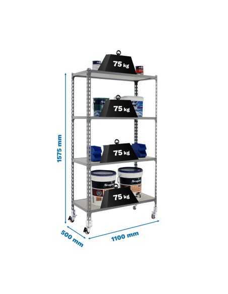 Estantería SIMONRACK Maderclick mobile superplus 4/500 1500 gris/ma