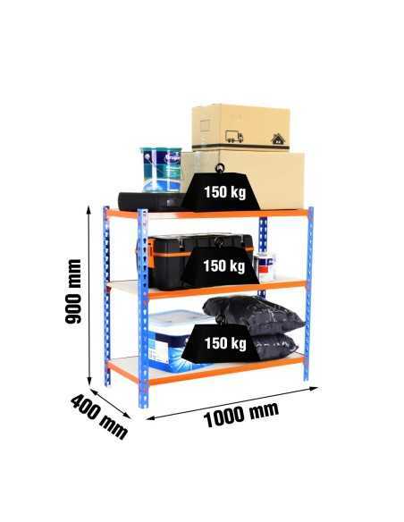 Estantería SIMONRACK Maderclick plus 3/300 900 azul/naranja/madera