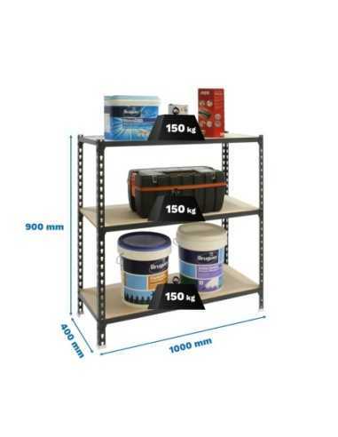 Estantería SIMONRACK SimonrackMaderclick plus 3/400 900 antracita/madera