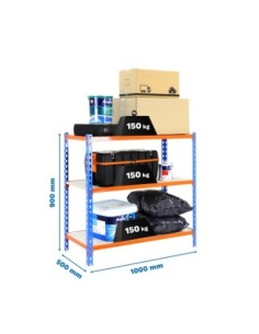 Estantería SIMONRACK Maderclick plus 3/500 900  azul/naranja/madera