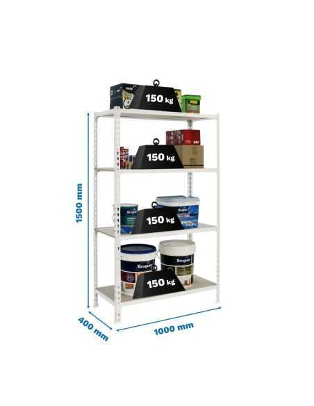 Estantería SIMONRACK Maderclick plus 4/400 1500 blanco/madera