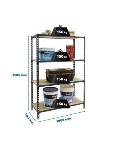 Estantería SIMONRACK SimonrackMaderclick plus 4/500 1500 antracita/madera
