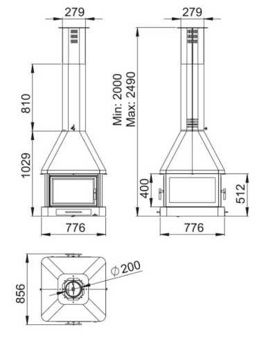 Chimenea De Leña BRONPI Cuatro Caras Para Co | Hogar Cahersa