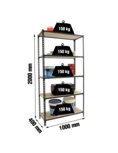 Estantería SIMONRACK Maderclick plus 5/400 antracita/madera