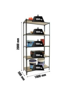 Estantería SIMONRACK Maderclick plus 5/500 antracita/madera