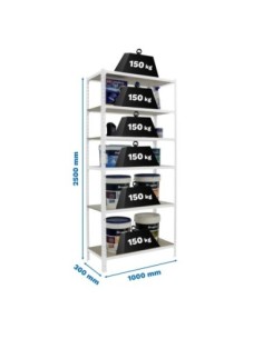 Estantería SIMONRACK Maderclick plus 6/300 blanco/madera