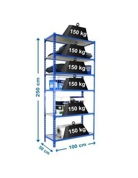 Estantería SIMONRACK Maderclick plus 6/500 azul/madera