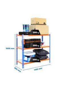 Estantería SIMONRACK SimonrackMaderclick superplus 3/300 1000 azul/naran/mad