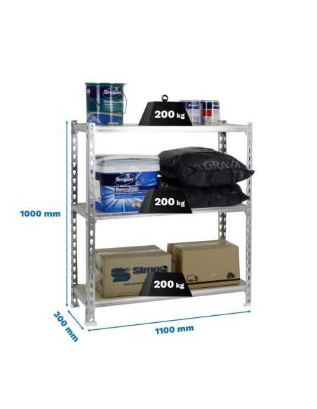 Estantería SIMONRACK SimonrackMaderclick superplus 3/300 1000 galva/madera