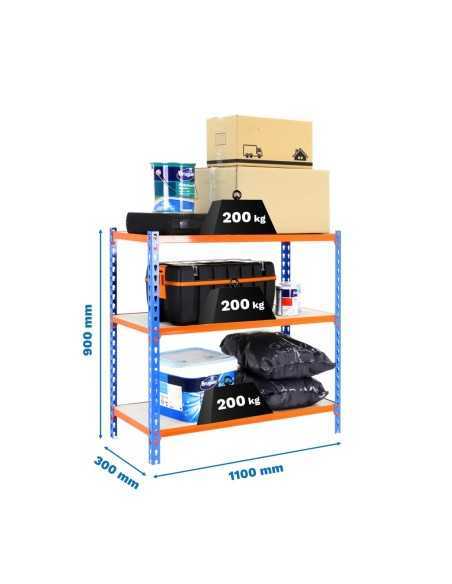 Estantería SIMONRACK Maderclick superplus 3/300 900 azul/naranj/mad