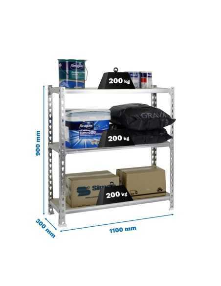 Estantería SIMONRACK Maderclick superplus 3/300 900 galva/madera