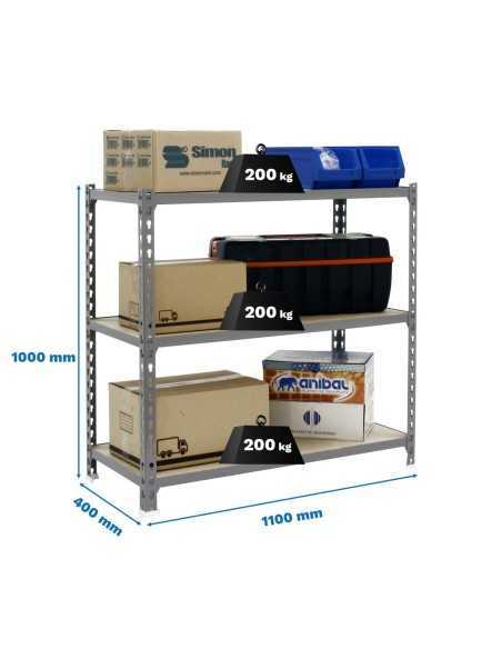 Estantería SIMONRACK SimonrackMaderclick superplus 3/400 1000 gris/madera
