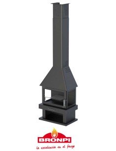 Chimenea De Leña BRONPI Huesca Frontal Doble | Hogar Cahersa 2