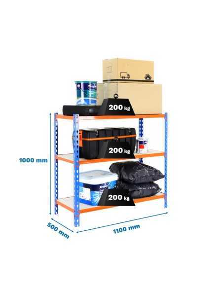Estantería SIMONRACK SimonrackMaderclick superplus 3/500 1000 azul/naran/mad