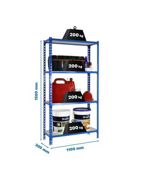 Estantería SIMONRACK Maderclick superplus 4/300 1500 azul/madera