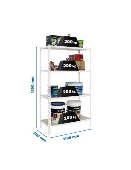 Estantería SIMONRACK Maderclick superplus 4/300 1500 blanco/madera