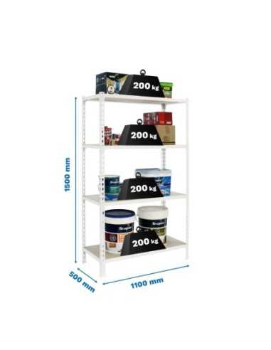 Estantería SIMONRACK Maderclick superplus 4/500 1500 blanco/madera