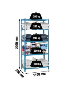Estantería SIMONRACK SimonrackMaderclick superplus 5/300 azul/madera