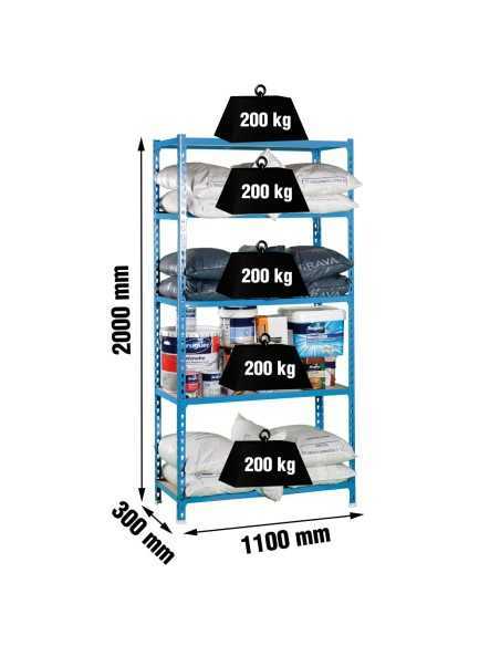 Estantería SIMONRACK SimonrackMaderclick superplus 5/300 azul/madera