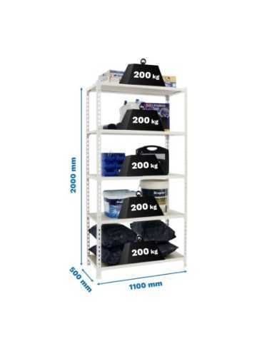 Estantería SIMONRACK Maderclick superplus 5/500 blanco/madera