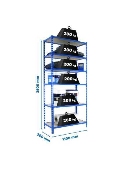 Estantería SIMONRACK Maderclick superplus 6/300 azul/madera