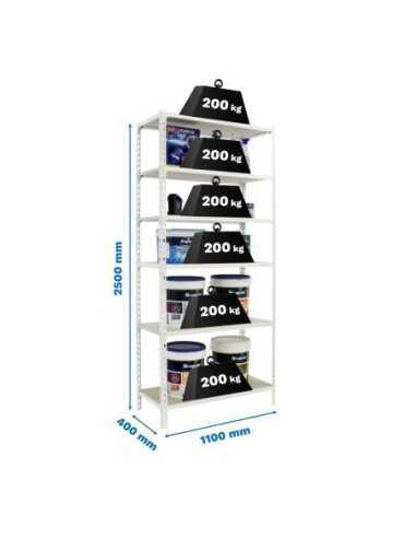 Estantería SIMONRACK Maderclick superplus 6/400 blanco/madera