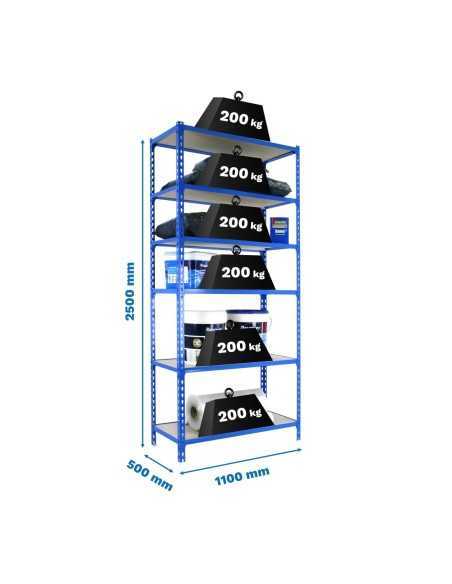 Estantería SIMONRACK Maderclick superplus 6/500 azul/madera