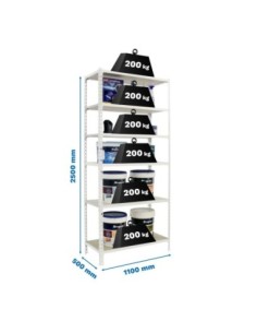 Estantería SIMONRACK Maderclick superplus 6/500 blanco/madera