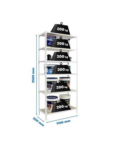 Estantería SIMONRACK Maderclick superplus 6/500 blanco/madera