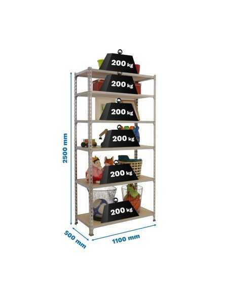 Estantería SIMONRACK Maderclick superplus 6/500 galva/madera