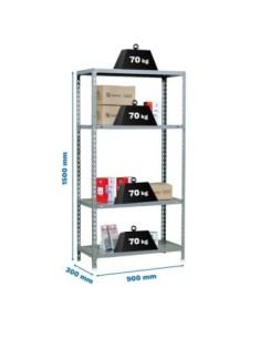 Estantería SIMONRACK Ecoclick 4/300 1500 gris