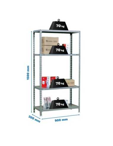 Estantería SIMONRACK Ecoclick 4/300 1500 gris