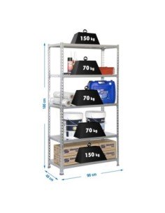 Estantería ECOCLICK 5/400 Galvanizada | Estantería sin tornillos con baldas de madera SimonRack