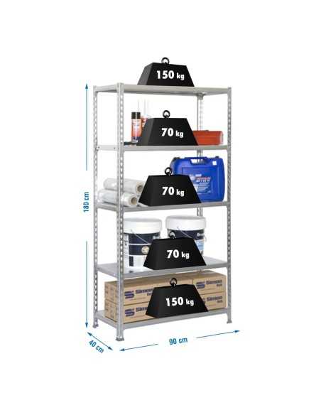 Estantería ECOCLICK 5/400 Galvanizada | Estantería sin tornillos con baldas de madera SimonRack