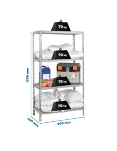 Estantería SIMONRACK Ecoclick mini 4/400 1500 galvanizado
