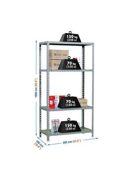 Estantería SIMONRACK Ecoclick plus 4/400 1500 gris