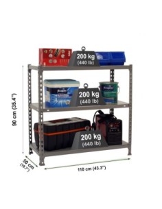 Estantería SIMONRACK Ecoclick superplus 3/500 900 gris