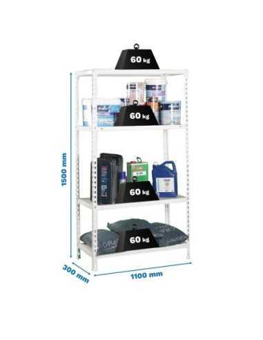Estantería SIMONRACK Ecoclick superplus 4/300 blanco